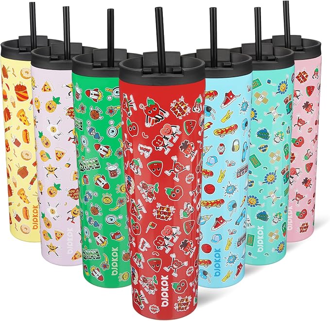 BJPKPK 34oz Skinny Tumbler With lid And Straw Stainless Steel Travel Coffee Mug Insulated Tumblers Cups,Passionate Red by BJPKPK