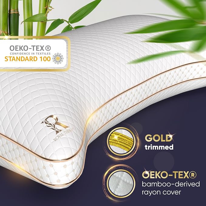 Royal Therapy Adjustable Shredded Memory Foam Pillows – 2-Pack Queen Size Set - Image 5