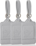 Teskyer Luggage Tags, 3 Pack Premium PU Leather Luggage Tags by TESKYER