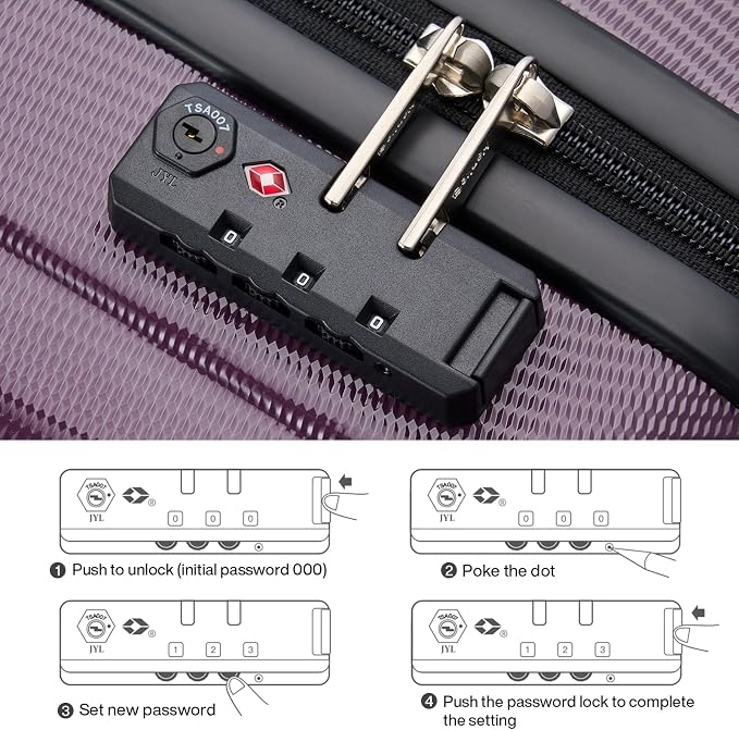 Hanke 20 Inch Carry On Luggage 22x14x9 Airline Approved Lightweight PC Hard - Image 7