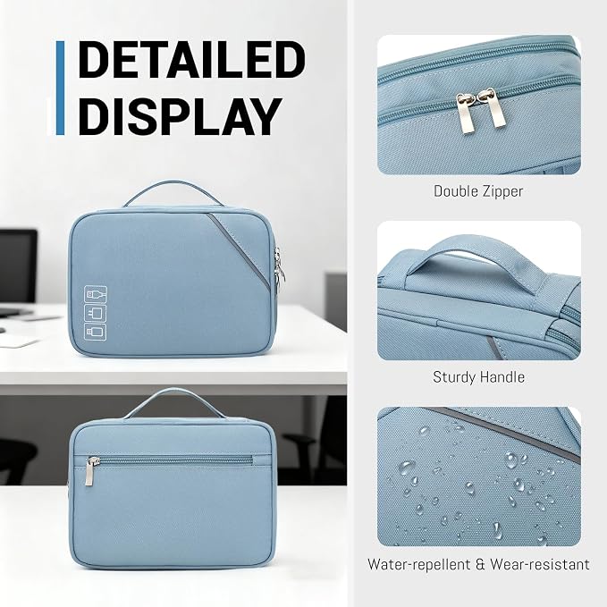 Lanola Electronic Organizer Travel Double Layer Cable Organizer Bag, Accessory - Image 5