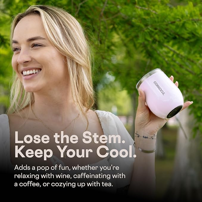 Corkcicle Stemless Wine Tumbler - Keeps Drinks Cold for 6 Hours - Triple-Insulated Stainless Steel - Non-Slip Base - Summer Drinkware Gift - Keeps Drinks Ice Cold - 12 oz - Champagne Dreams - Image 6