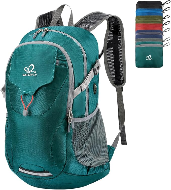 WATERFLY Lightweight Packable Hiking Backpack: 30L Foldable Travel Daypack by Waterfly