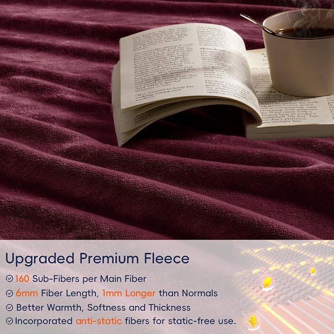 PHF Ultra Soft Fleece Throw Blanket, No Shed No Pilling Luxury Plush Cozy - Image 4