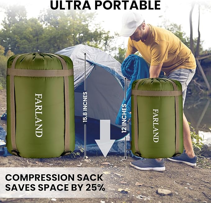 FARLAND Sleeping Bags 30℉ for Adults Teens Kids - Image 5