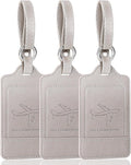 Teskyer Luggage Tags, 3 Pack Premium PU Leather Luggage Tags Privacy Protection by TESKYER
