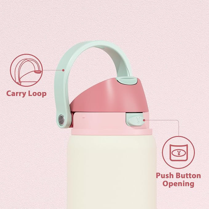 32 oz Insulated Water Bottle with Straw: Meoky Stainless Steel Metal Water Bottle with 2-in-1 Lid - Leak Proof, Cold for 24 Hours, Protective Silicone Base, BPA-Free for Sports Gym, Cream - Image 5