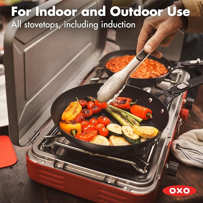OXO Outdoor Pre-Seasoned Carbon Steel 10" Frying Pan Skillet, Detachable Handle - Image 5