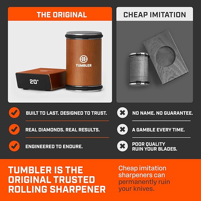 TUMBLER Pro Rolling Knife Sharpener™ - Knife Sharpening Made Easy - Ultimate Gift for Father's Day - Kit with Removable Disc System - 4-Layer Diamond Sharpening Disc & EdgeBoost Ceramic Disc (Grey) - Image 2