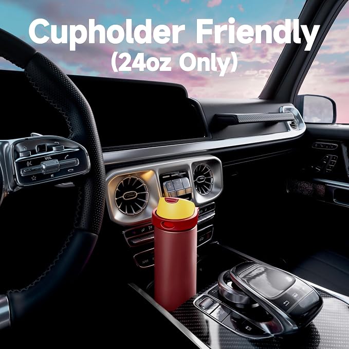 24 oz Insulated Water Bottle for Women: Meoky Stainless Steel Water Bottle with Straw and Spout Lid - Leak Proof, Cold for 24 Hours, Fits in Car Cup Holder, BPA-Free for Sports Travel, Gryffindor - Image 7