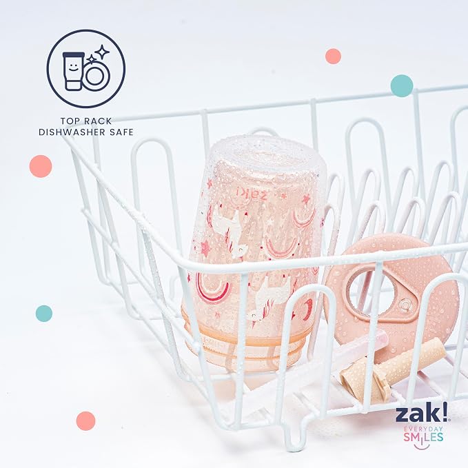 Zak Designs Capri Toddler Tumblers For Travel or At Home, 9oz 2-Pack Double Wall Plastic Sippy Cups With Leak-Proof Design is Perfect For Kids (Fairy Tales, Rainbow Magic) - Image 7