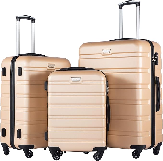 Coolife Luggage 3 Piece Set Suitcase Spinner Hardshell Lightweight TSA Lock) by COOLIFE