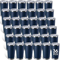 Sieral 36 Pack Stainless Steel Tumblers Bulk with Lids Double Wall Vacuum Insulated Coffee Cups Blank leakproof Powder Coated Tumblers for Engraving Wedding Graduation Party Favors(16 oz,Navy Blue) by Sieral