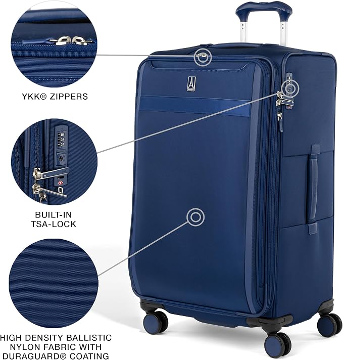 Travelpro VersaPack+ Lightweight Softside Expandable Checked Luggage, 8 Spinner - Image 3