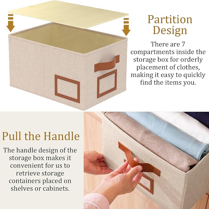 OUTBROS Foldable Storage Box for Shelves, 15 x 10.2 x 7.9 inch Fabric Baskets - Image 7