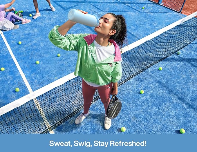 POWCAN 32 oz Insulated Water Bottle with 2-in-1 Straw and Spout Lid, Keep Cold 24H, Leak-Proof, BPA-Free, Double Wall Stainless Steel Water Bottle for Sports, Gym, Travel, and School (Sea Breeze) - Image 7