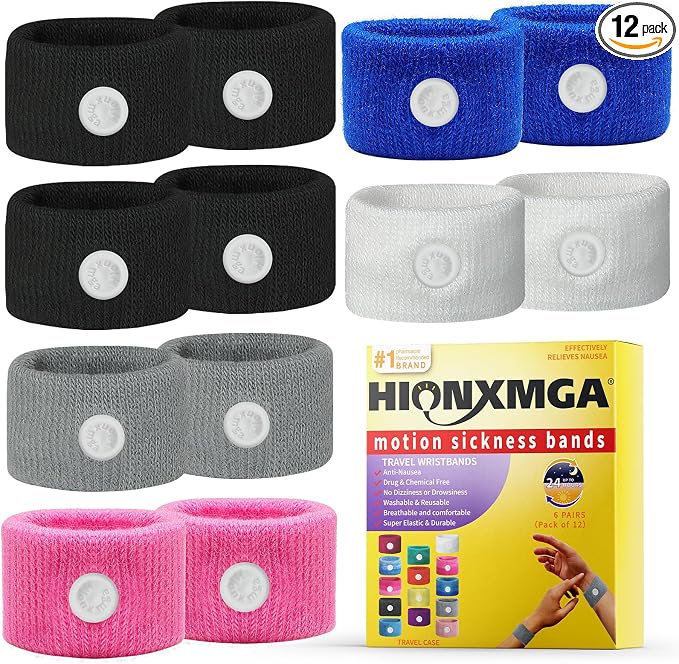 Motion Sickness Bands/Acupressure Nausea Wristband by HIONXMGA