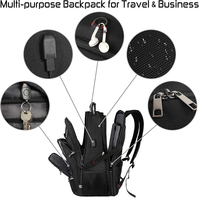 17 inch Laptop Backpack, Large Travel Backpack - Image 5