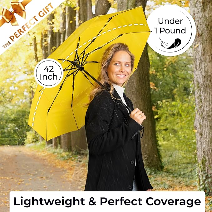 TUMELLA Strongest Windproof Travel Umbrella, Small Strong but Light Portable - Image 5