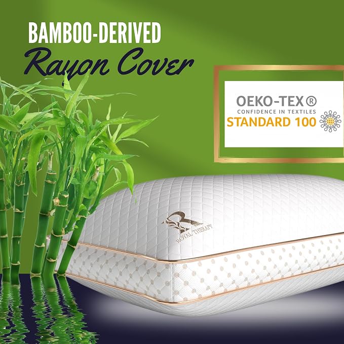 Royal Therapy 4-Pack Queen Memory Foam Pillow, Adjustable Shredded Odor-Free - Image 3