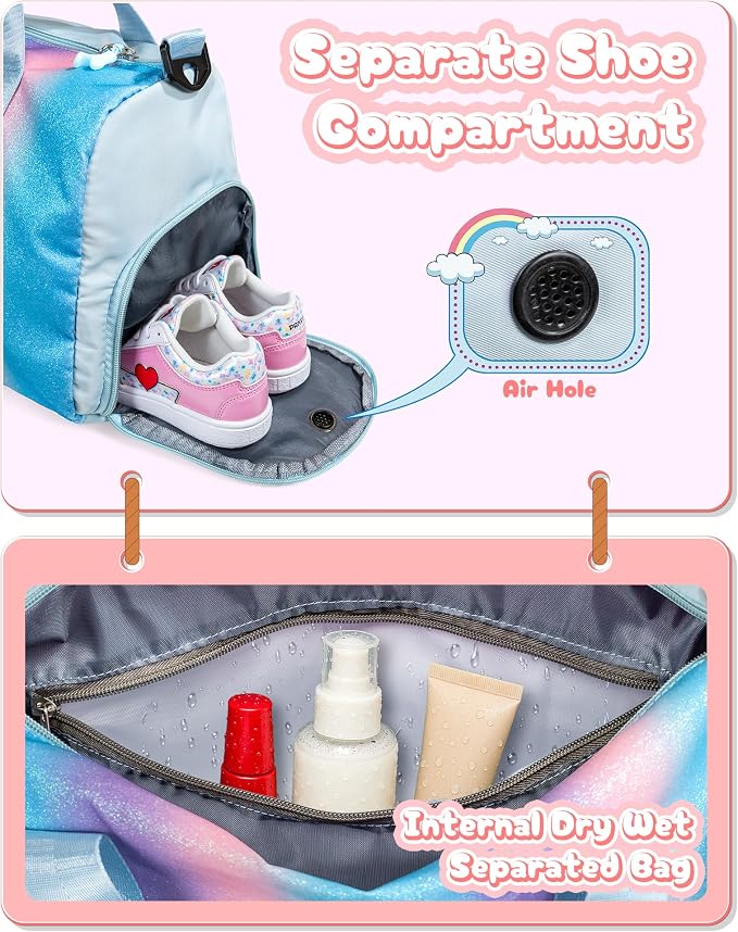 Gifts for 4 5 6 7 8 9 10 Year Old Girls-Girl Gym Bag - Image 7