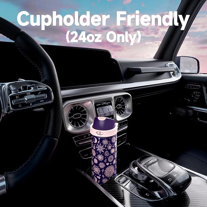 24 oz Insulated Water Bottle for Women: Meoky Stainless Steel Metal Water Bottle with 2-in-1 Straw and Spout Lid - Leak Proof, Cold for 24 Hours, Protective Silicone Base, BPA-Free for School, Arcana - Image 6