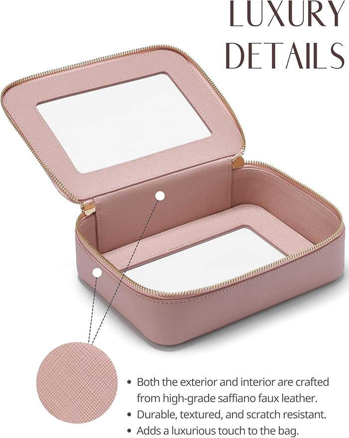 Popvibe Clear Makeup Bag Travel Cosmetic Case Transparent Toiletry Bag - Image 4