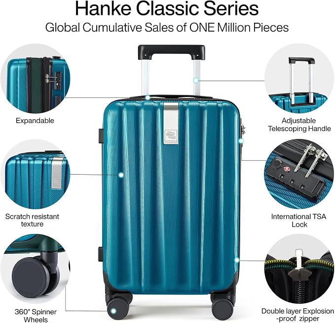 Hanke 24 Inch Expandable Checked Luggage Lightweight PC Hard Case Luggage - Image 4