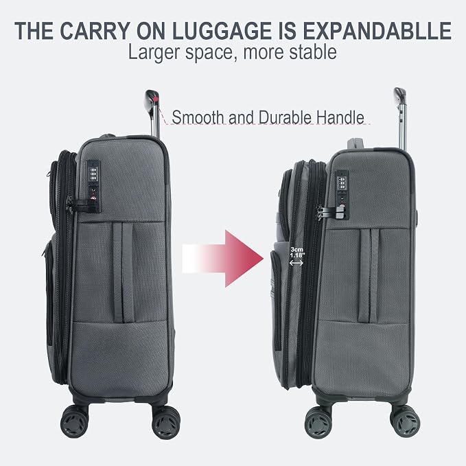 KROSER Softside Expandable Carry On Luggage - Image 5