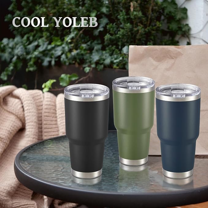 30 oz Tumbler with Lid Stainless Steel Tumblers Bulk Vacuum Insulated Cup Reusable Powder Coated Travel Mug Double Wall Leak Proof Cups Keep Cold Drinks for 12 Hours Army Green, Set of 8 - Image 6