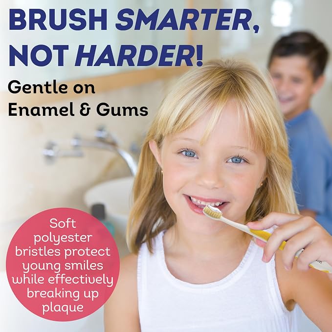 MOUTHWATCHERS Soft Childrens Flossing Manual Toothbrush, Value Pack of 4 - Image 2