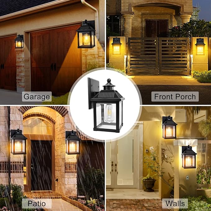 Solar Wall Lights Outdoor, Dusk to Dawn Solar Sconces, Motion Sensor Porch - Image 6