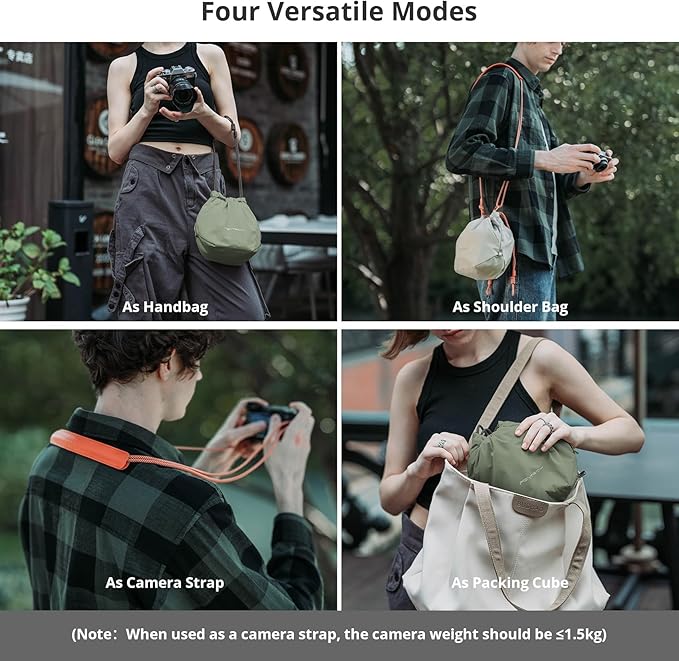 PGYTECH OneGo Drawstring Small Camera Bag, Leather Soft Camera Pouch compatible - Image 2