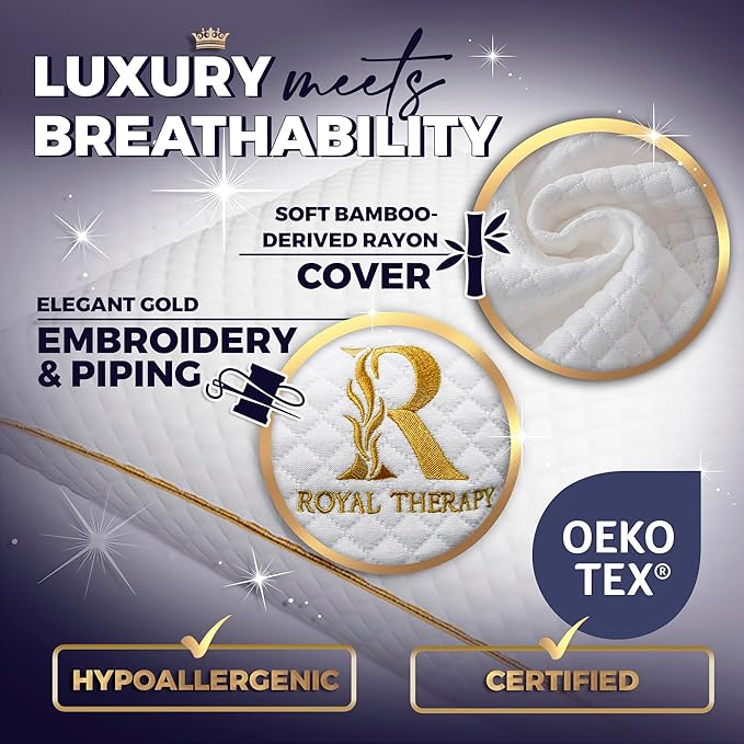 Royal Therapy King Memory Foam Pillows, Medium Firm - Image 3