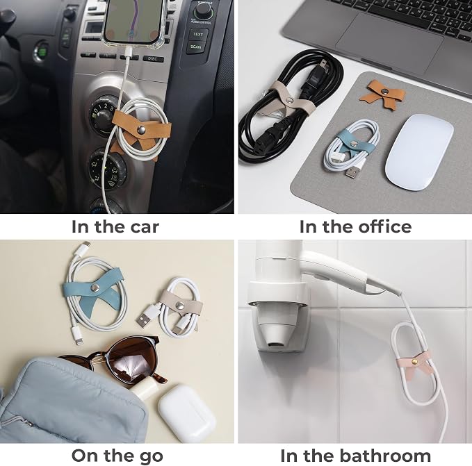 SenseAGE 5 Pack Cord Organizer, Bow Cord Keeper, Cable Organizer USB Holder - Image 4