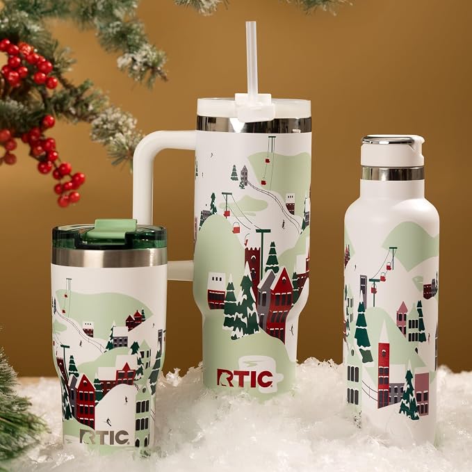 RTIC 20oz Essential Tumbler with Lid, Ceramic Lined, Insulated, Stainless Steel, Metal, Double Wall Vacuum-Insulation, Travel Cup for Iced Coffee, Tea, Hot and Cold Drink, Apres Ski - Image 6