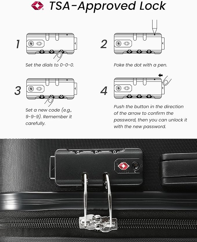 24 Inch Luggage with Spinner Wheels, Expandable Hardside Medium Checked Suitcase - Image 5