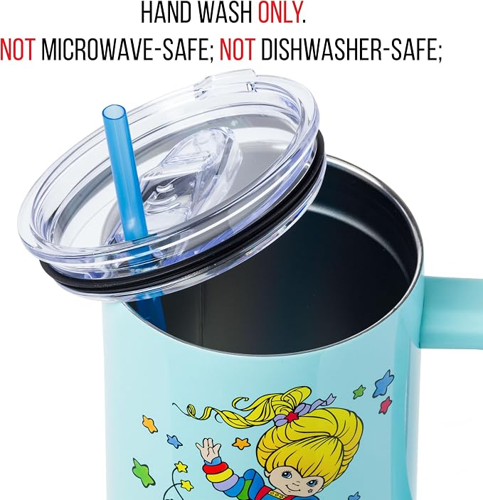 Silver Buffalo Rainbow Brite and Twink Sparkle Stainless Steel Tumbler with Handle and Straw, Fits in Standard Cup Holder, 40 Ounces (Pack of 12) - Image 4