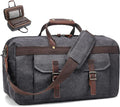 Duffle Bag for Men Waterproof Genuine Leather Canvas Travel Duffel Bags for by SOAEON