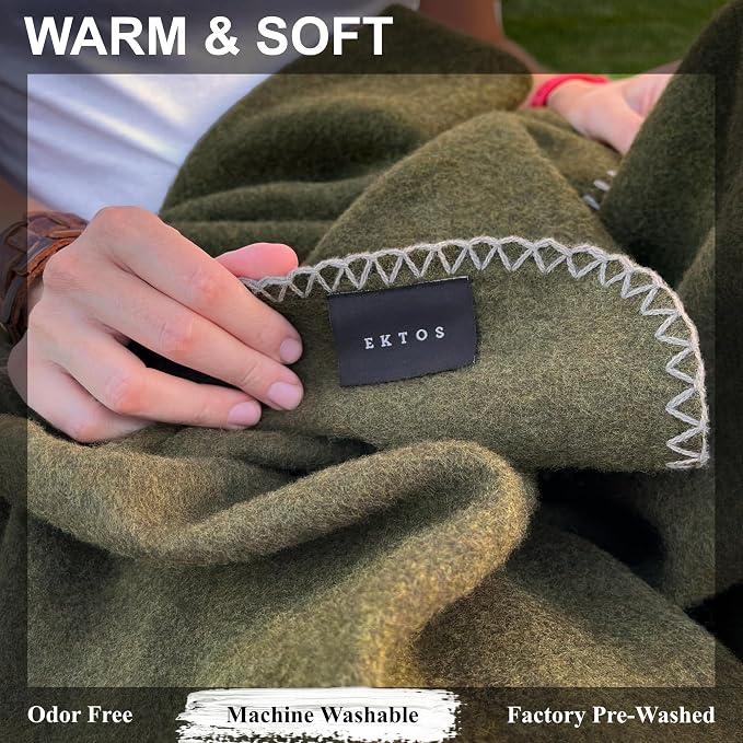 EKTOS 100% Virgin Wool Blankets, Survival Kits, Camp Equipment, Car Camping - Image 2