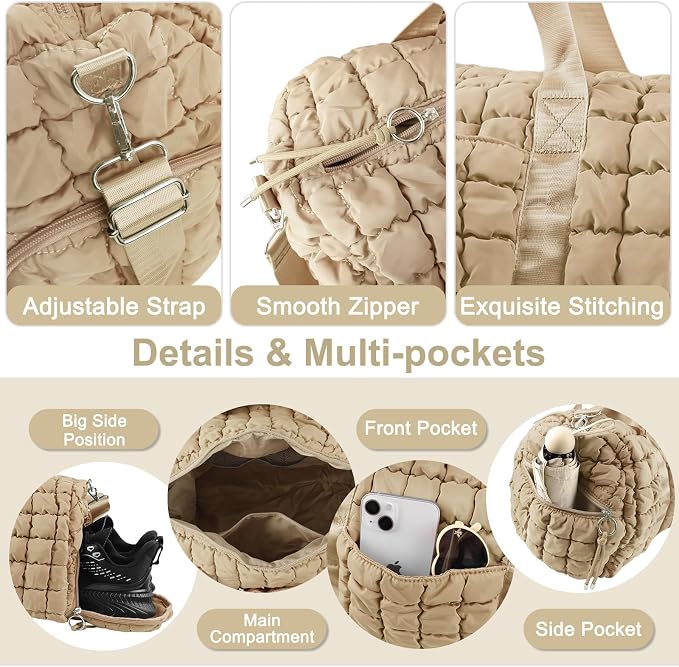 Quilted Travel Duffle Bag Gym Bag - Image 3