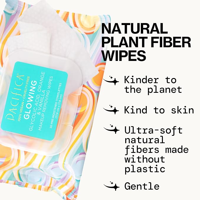 Pacifica Beauty | Glowing Makeup Remover Wipes | Gycolic Acid, Coconut Water - Image 5
