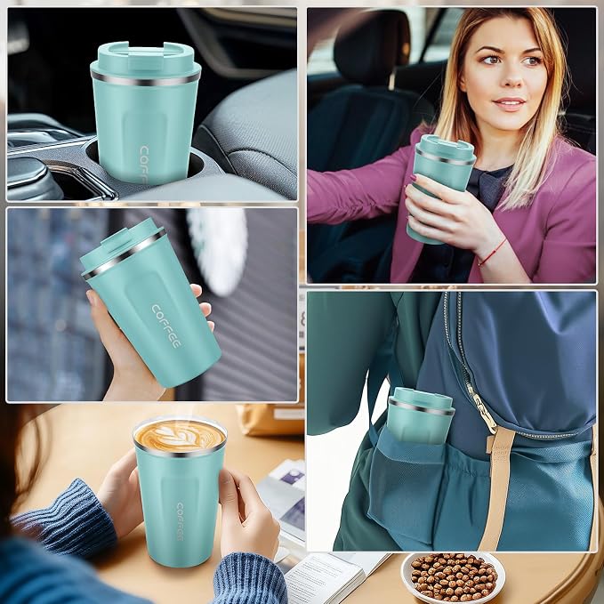 CS COSDDI 12 oz Stainless Steel Vacuum Insulated Tumbler - Coffee Travel Mug Spill Proof with Lid - Coffee Cups for Keep Hot/Ice Coffee,Tea and Beer - Image 7