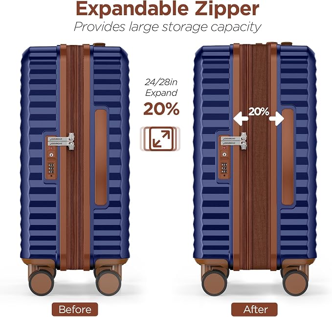 SHOWKOO Luggage Sets 3 Piece Hardside Expandable Suitcase - Image 6