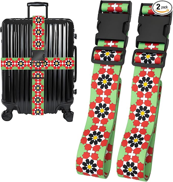 Flowers Luggage Straps for Suitcases, Adjustable Luggage Travel Belts to Keep by Unknown