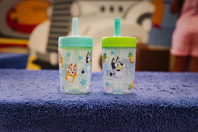 Zak Designs Bluey Capri Toddler Tumblers For Travel or At Home, 9oz 2-Pack Double Wall Plastic Sippy Cups With Leak-Proof Design is Perfect For Kids (Bluey, Bingo) - Image 13