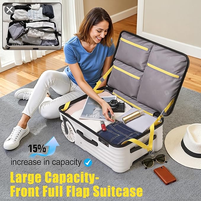 Extra Large Wheels 80L Luggage Hard Shell Suitcase Top Opening Hardside Travel - Image 3
