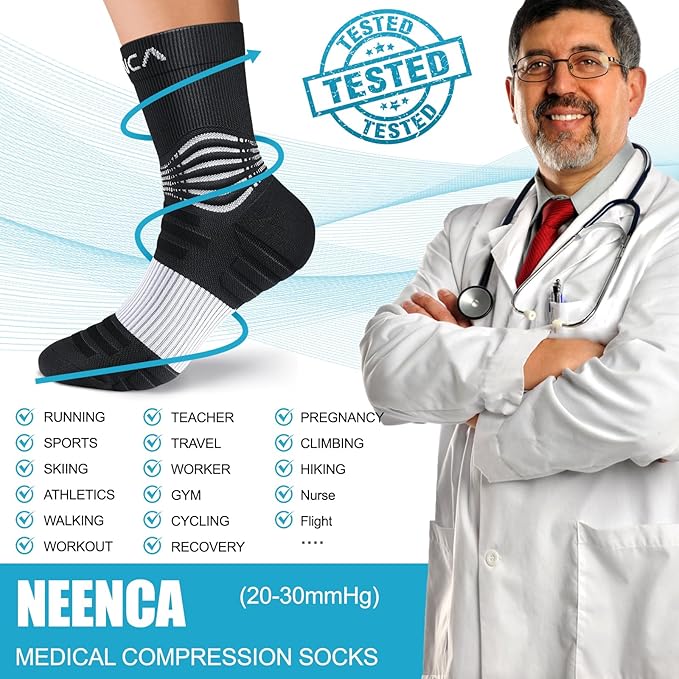NEENCA Medical Compression Socks, Ankle Compression Stockings - Image 7