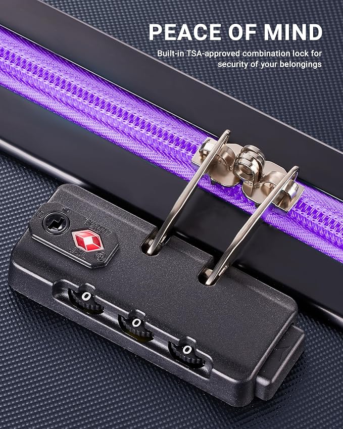 Luggage Sets 3 Piece, Carry On and Checked Hardside Lightweight Suitcase - Image 3