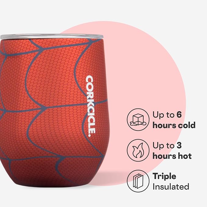 Corkcicle Stemless Insulated Wine Glass Tumbler - Beverages Cold 6 & Hot 3 Hours - Stainless Steel - Easy-Grip - Summer Drinkware Gift - Keeps Drinks Ice - 12 oz - Spider-Man - Image 3